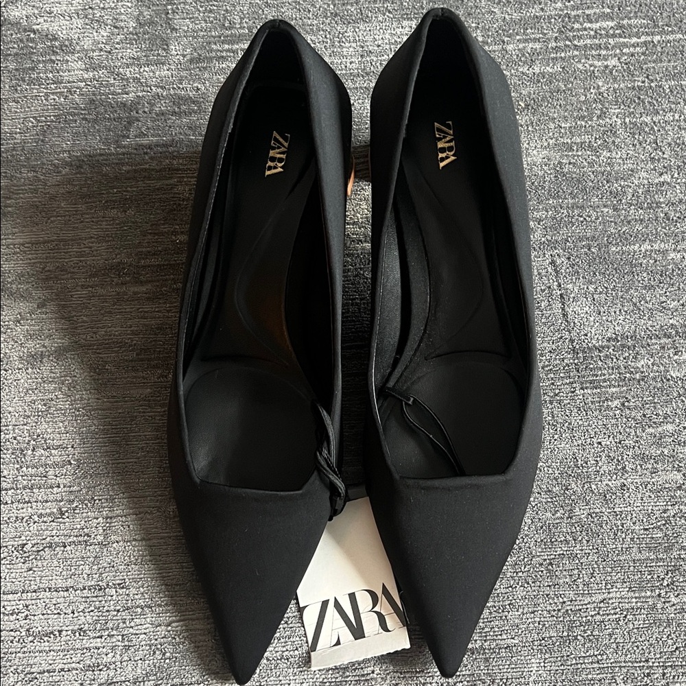 Zara shoes with gold heels